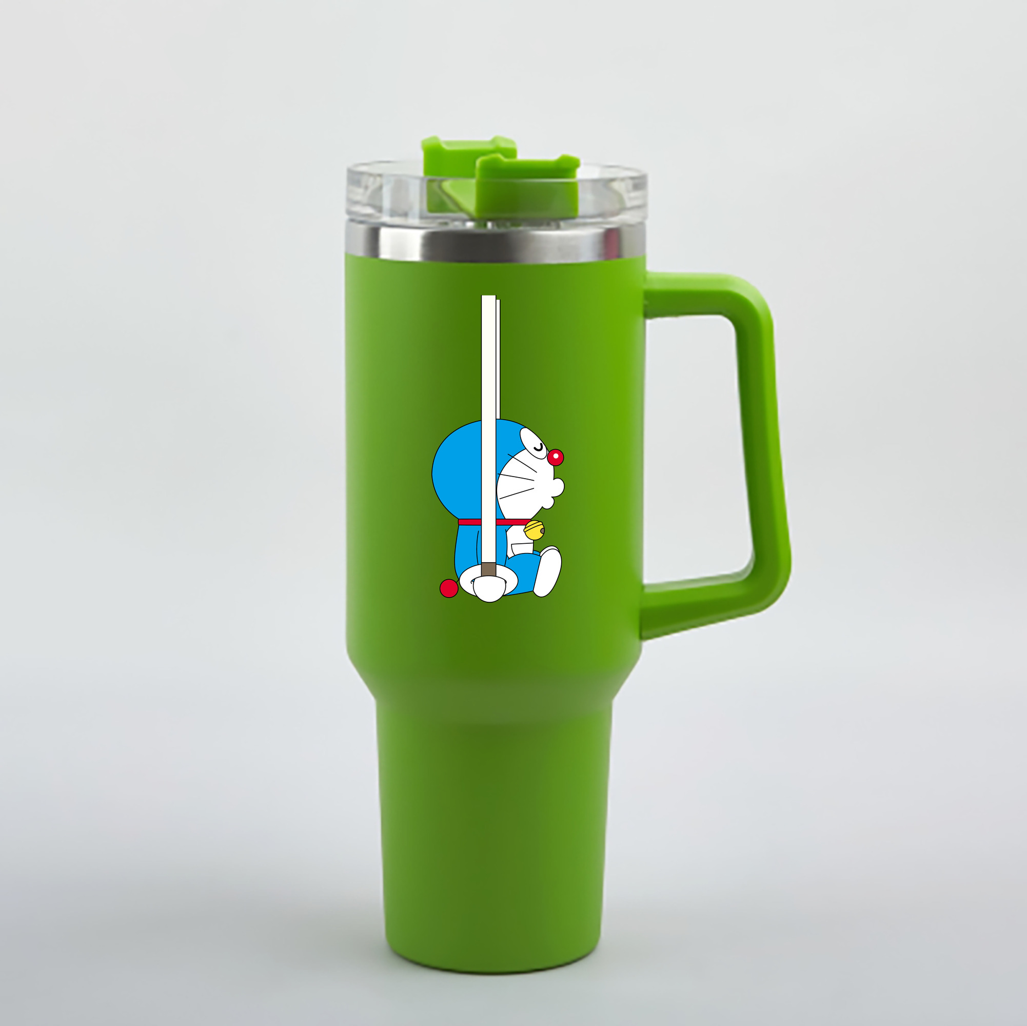 （画像用） ドラえもん Doraemon 1200mL車用タンブラー - クリスタルステッカー（プラスチックストロー付き）